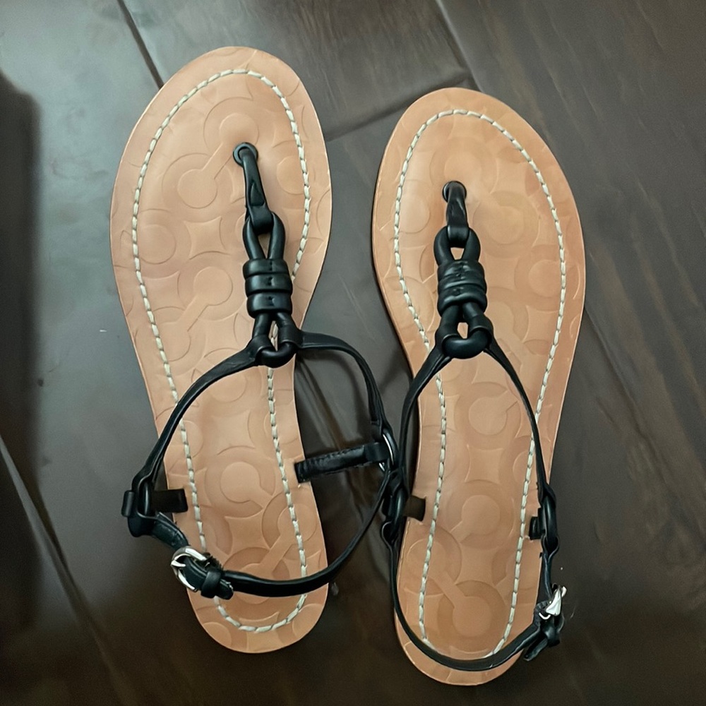 Brand new in box coach woman’s black sandals size 8